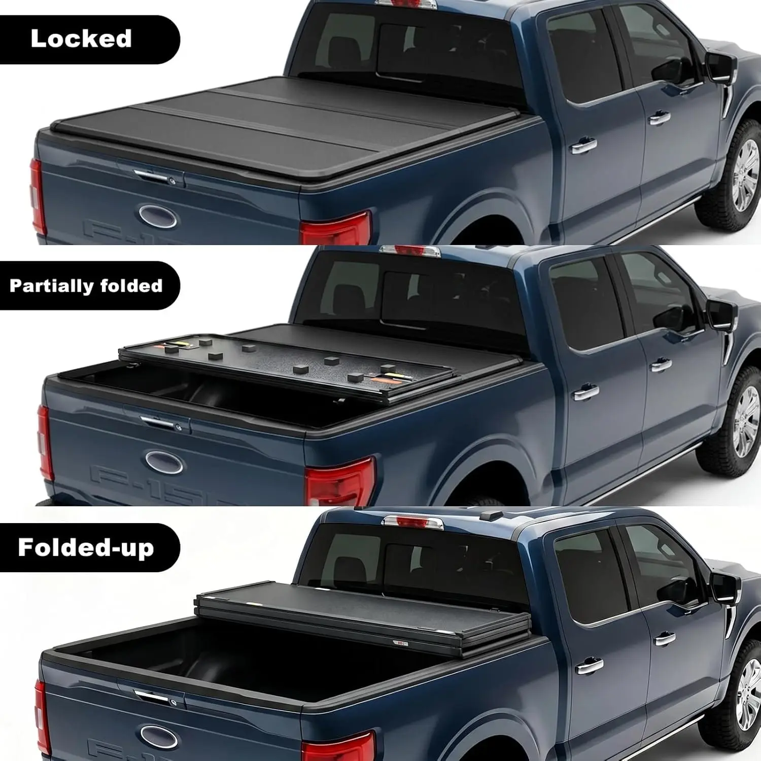 TCE Truck Bed Cover,Hard Folding Truck Tonneau Covers Compatible with 2015-2026 Ford F-150 - Image 4