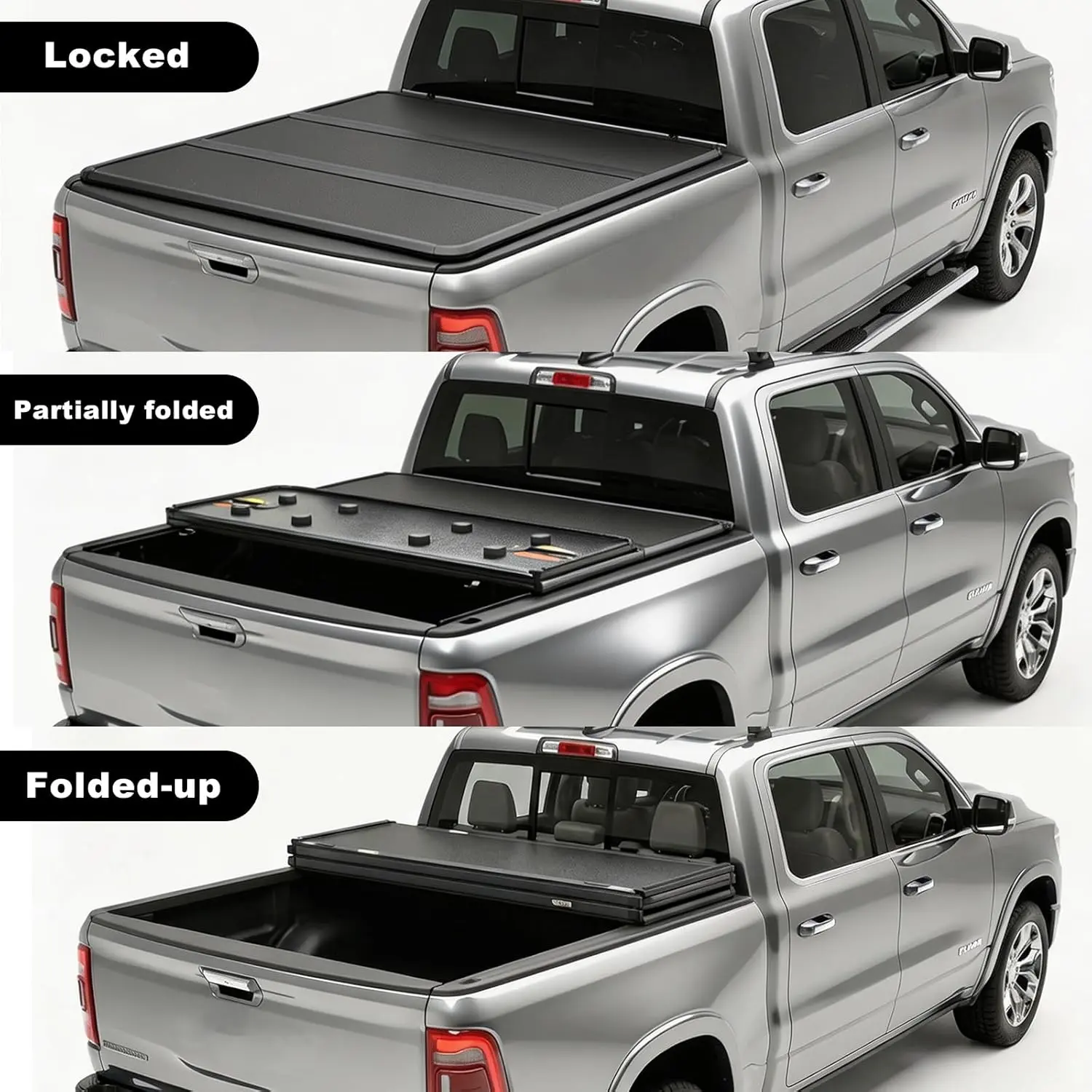 TCE Truck Bed Cover,Hard Folding Truck Tonneau Covers Compatible with 2015-2026 Ford F-150 - Image 9