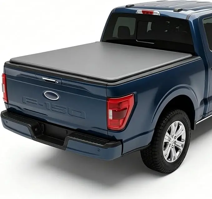 TCE Truck Tonneau Cover, Soft Tri-Fold Truck Bed Cover Compatible with 2015-2026 Ford F-150