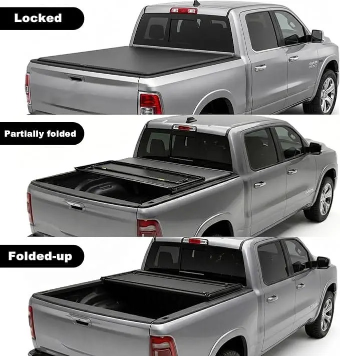TCE Truck Tonneau Cover, Soft Tri-Fold Truck Bed Cover Compatible with 2015-2026 Ford F-150 - Image 10