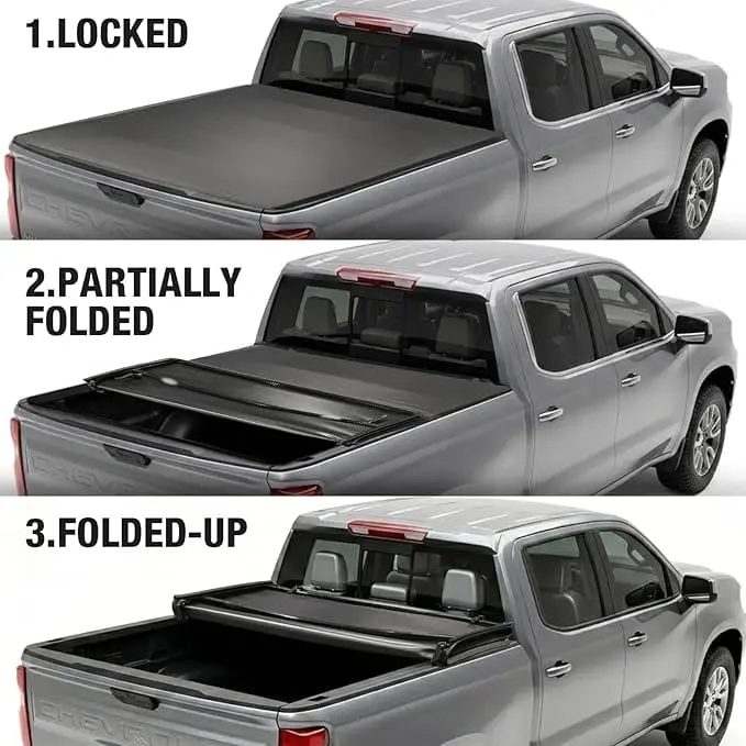 TCE Truck Tonneau Cover, Soft Tri-Fold Truck Bed Cover Compatible with 2015-2026 Ford F-150 - Image 19