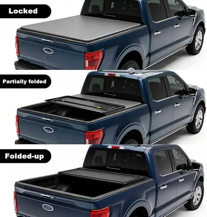 TCE Truck Tonneau Cover, Soft Tri-Fold Truck Bed Cover Compatible with 2015-2026 Ford F-150 - Image 3