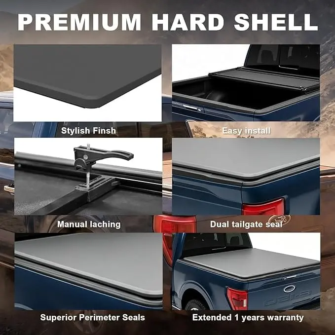 TCE Truck Tonneau Cover, Soft Tri-Fold Truck Bed Cover Compatible with 2015-2026 Ford F-150 - Image 4