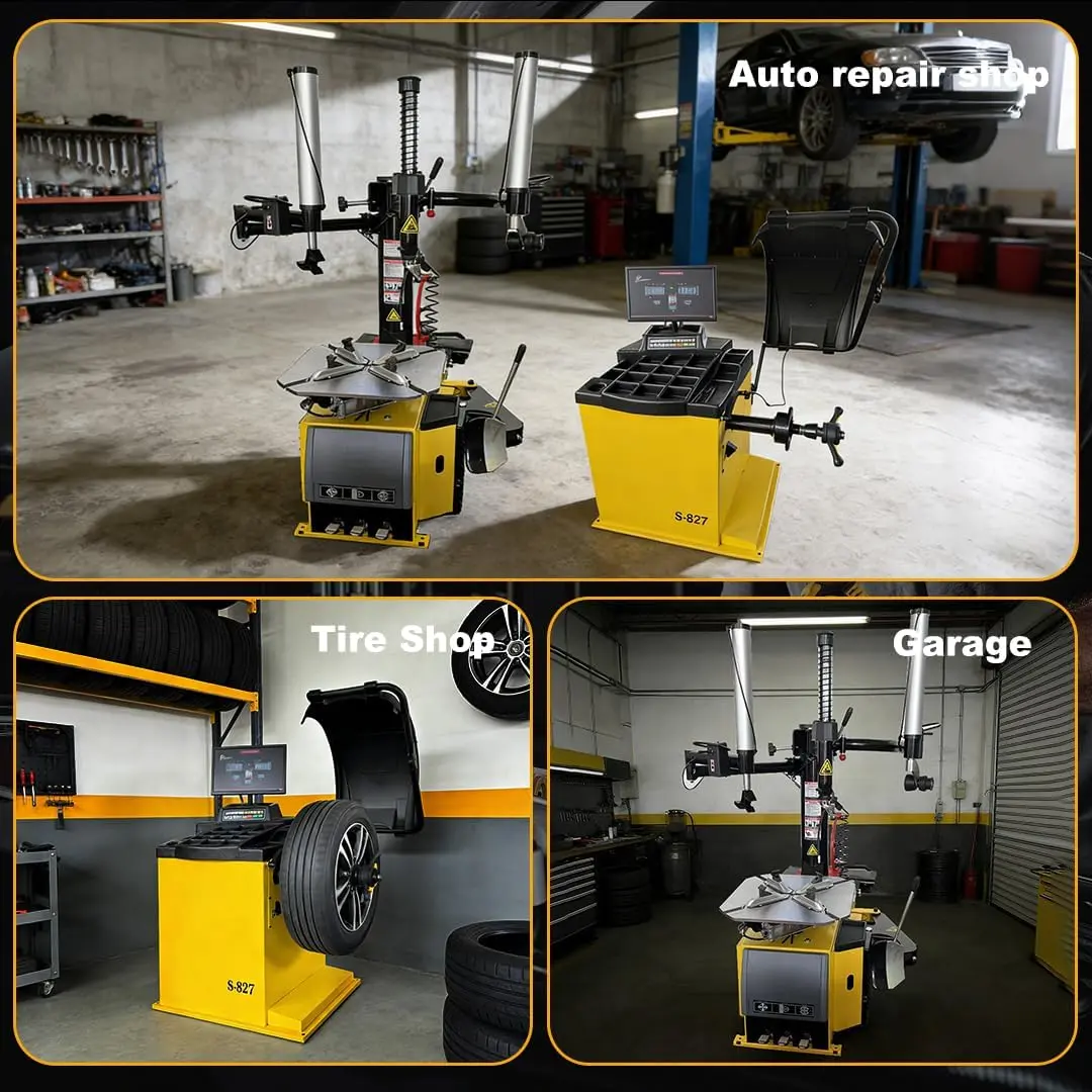 Tire Changer and Automatic Wheel Balancer Combo with Bead Blaster & Auto Measurement, 110V for 10-26" Rims, Professional Tire Shop Equipment - Image 3