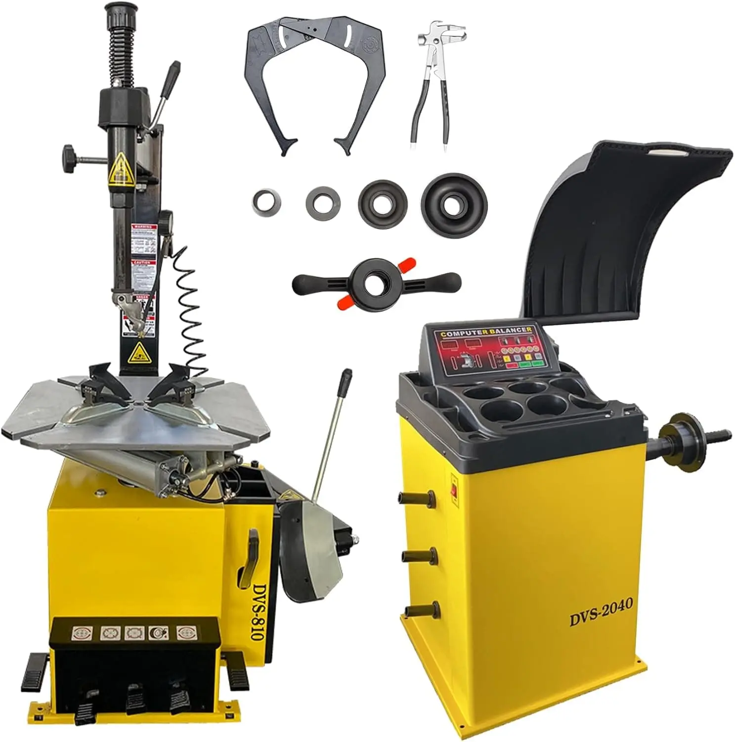 Tire Changer and Economic Wheel Balancer Combo, 1.5HP Motor with 0.25KW Pure Copper, 110V for 10-24" Rims, Cost-Effective Tire Service Set for Garage