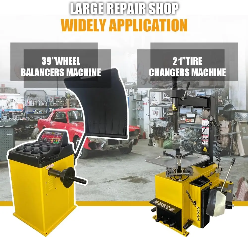 Tire Changer and Economic Wheel Balancer Combo, 1.5HP Motor with 0.25KW Pure Copper, 110V for 10-24" Rims, Cost-Effective Tire Service Set for Garage - Image 7