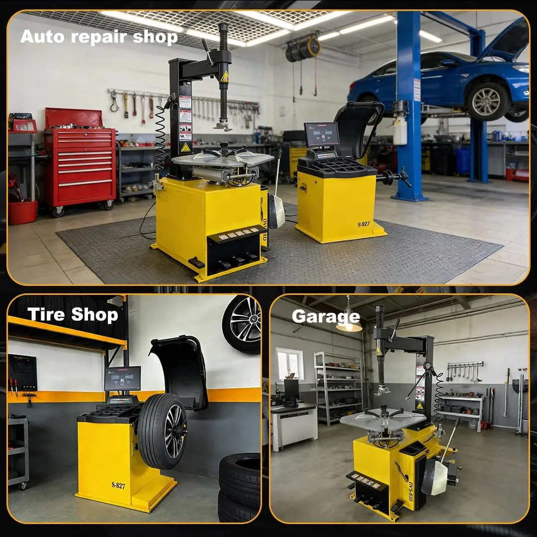 Tire Changer and Premium Automatic Wheel Balancer Combo with Assist Arms & Auto Measurement, 110V for 10-26" Rims, Professional Tire Shop Equipment - Image 2