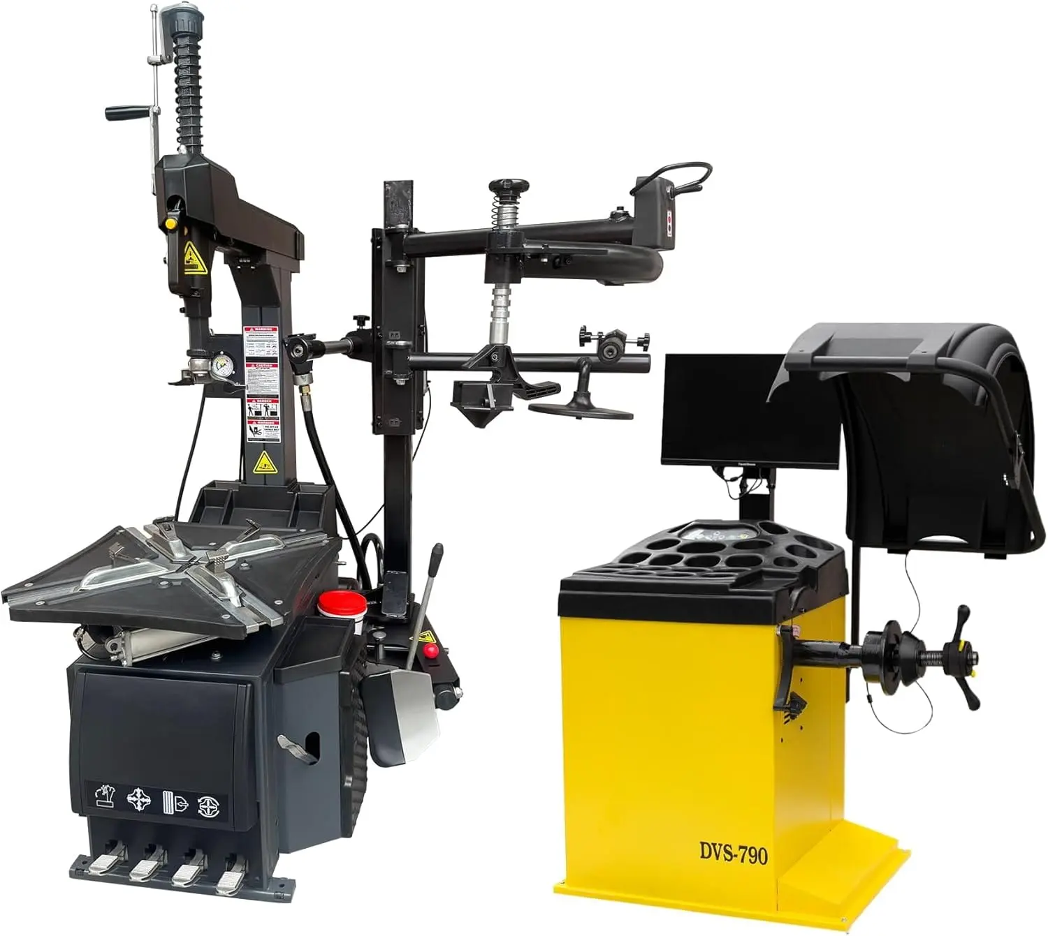 Tire Changer and Premium Wheel Balancer Combo with Rear-Tilt & 24" LCD, 110V for 10-26" Rims, Advanced Tire Service System for Modern Shops