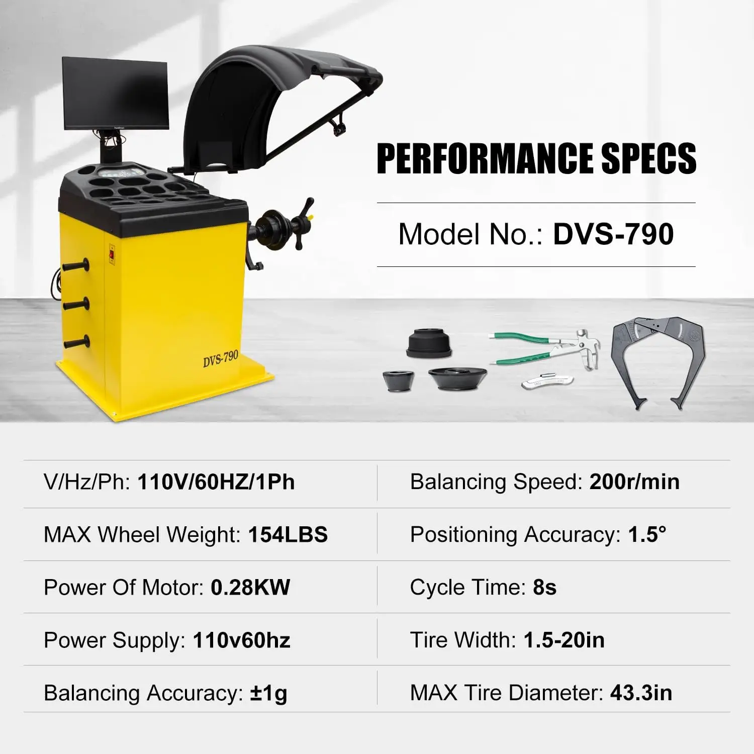 Tire Changer and Premium Wheel Balancer Combo with Rear-Tilt & 24" LCD, 110V for 10-26" Rims, Advanced Tire Service System for Modern Shops - Image 6