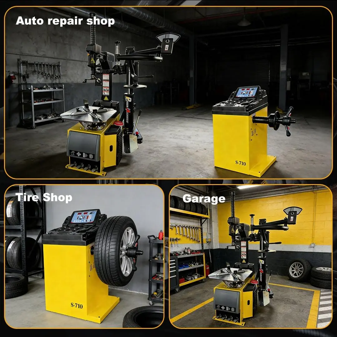 Tire Changer and Wheel Balancer Combo with Rear-Tilt System & Multiple Modes, 110V for 10-26" Rims, Complete Tire Service Package for Workshops - Image 2