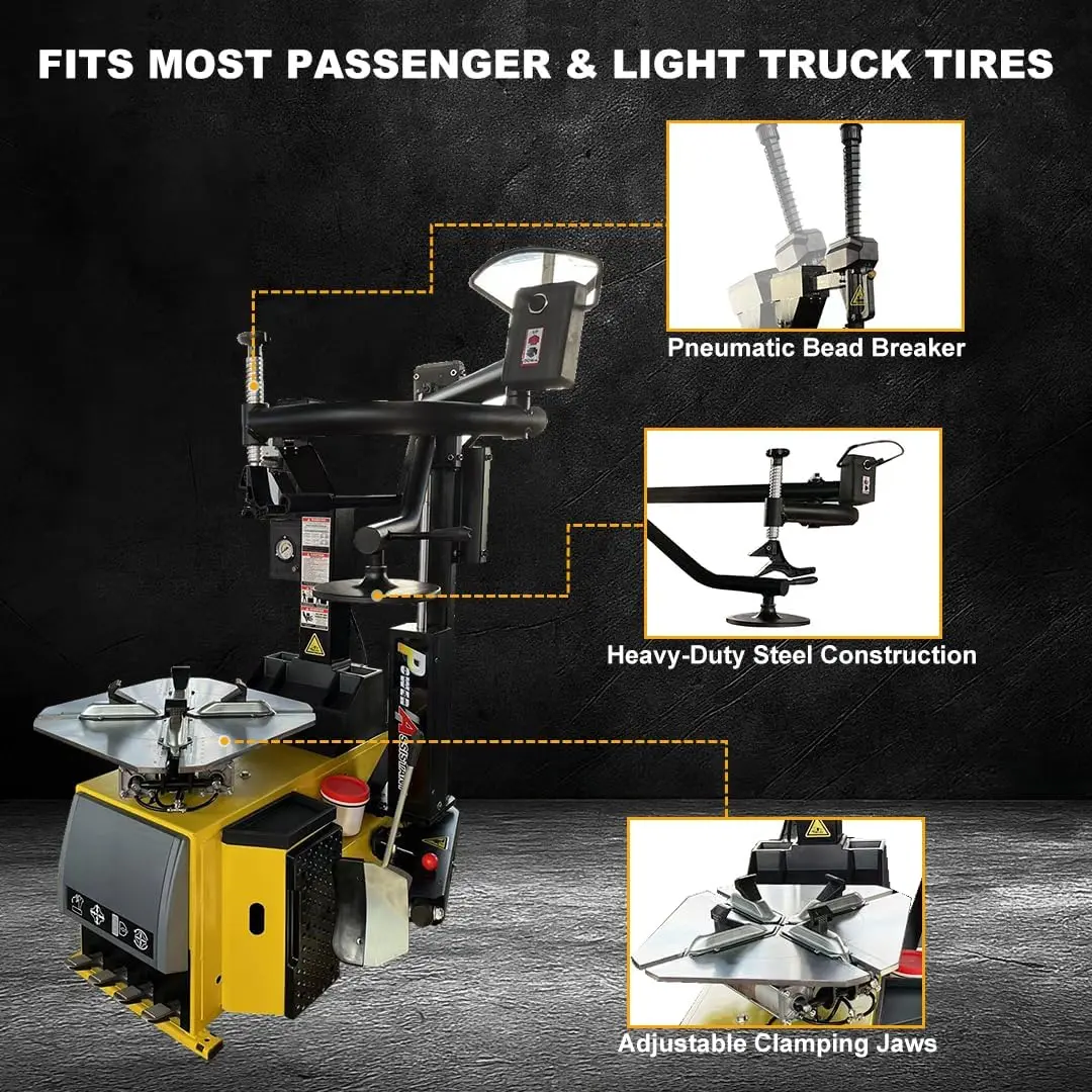 Tire Changer and Wheel Balancer Combo with Rear-Tilt System & Multiple Modes, 110V for 10-26" Rims, Complete Tire Service Package for Workshops - Image 4
