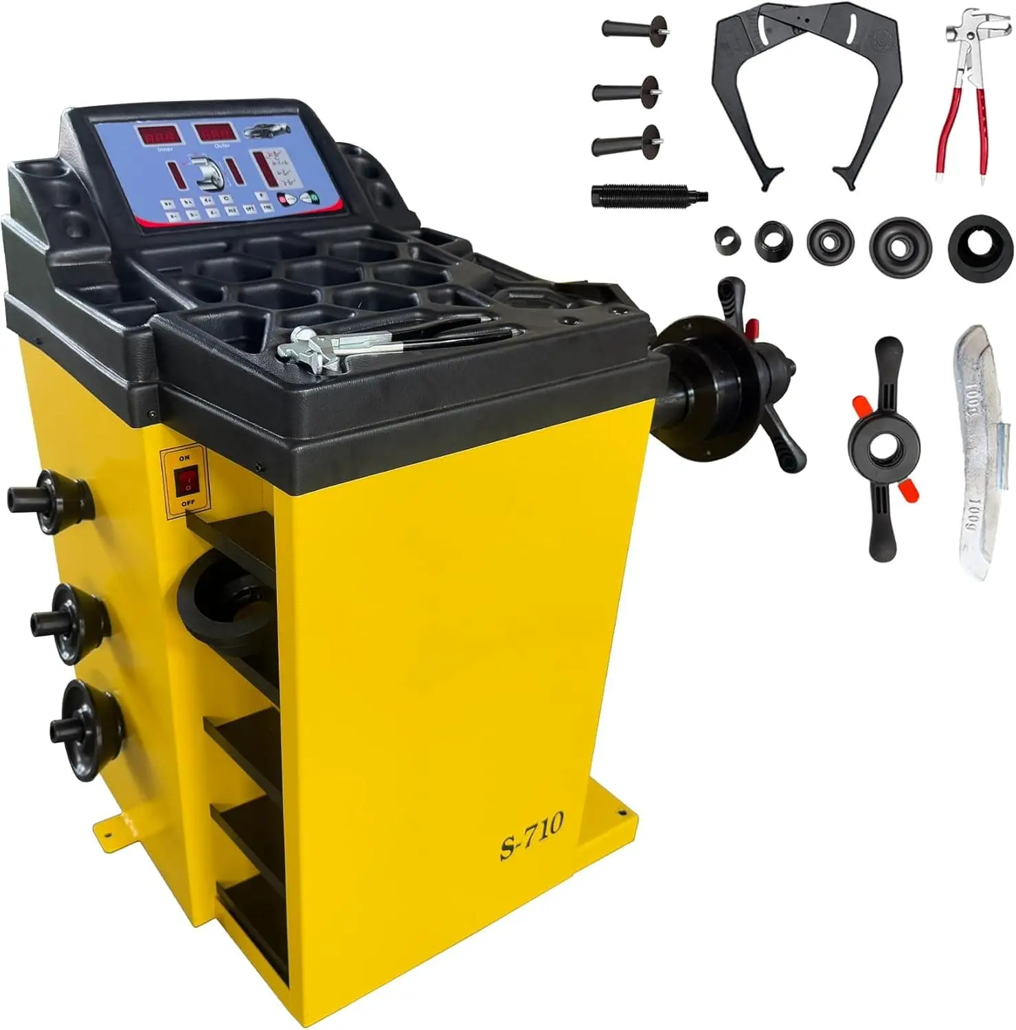 Tire Changer Machine with Hand-Assisted Lever Device and Assist arm and Wheel Balancer Machine Combo, 10-24" Rim, Manual Input, Dynamic/Static/ALU/Motorcycle Modes, 0.25KW Pure Copper Motor, 110V - Image 2