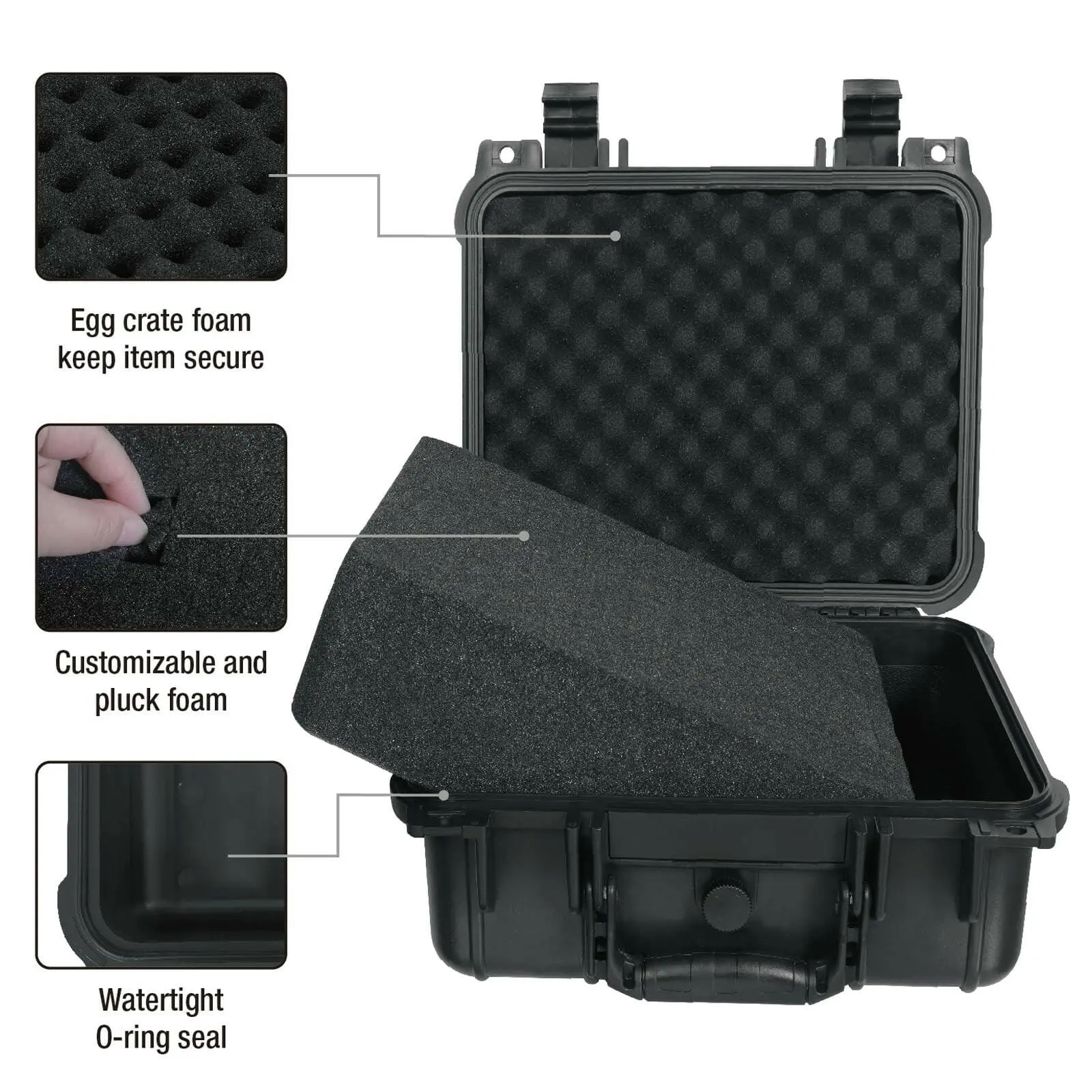TORIN Waterproof Hard Case with Customizable Pluck Foam Interior for Test Instruments Compact Cameras and Tools - Image 10