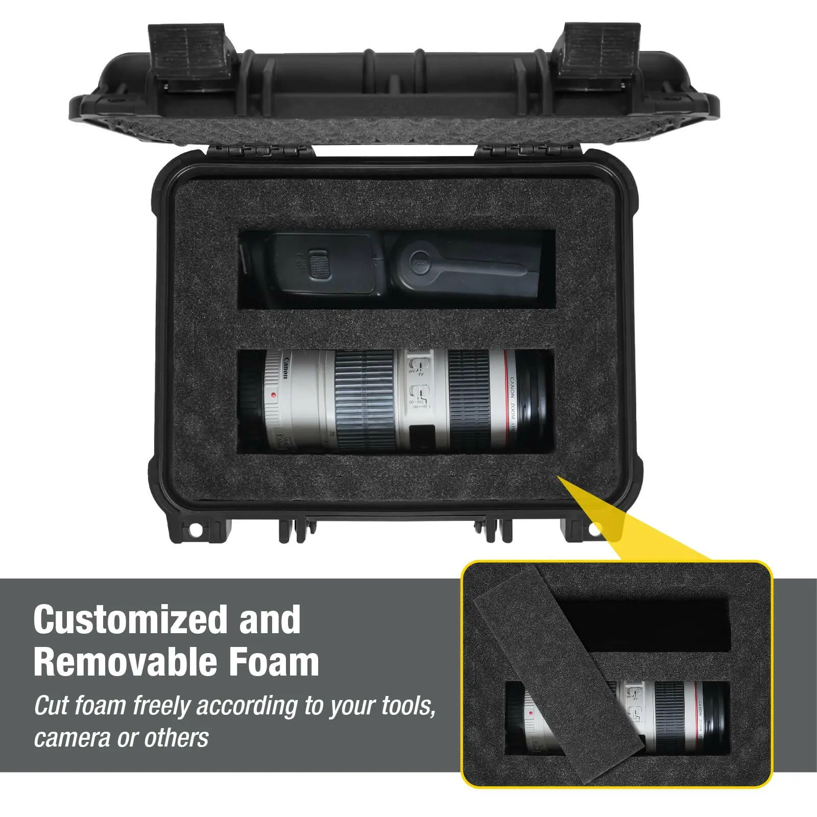 TORIN Waterproof Hard Case with Customizable Pluck Foam Interior for Test Instruments Compact Cameras and Tools - Image 11