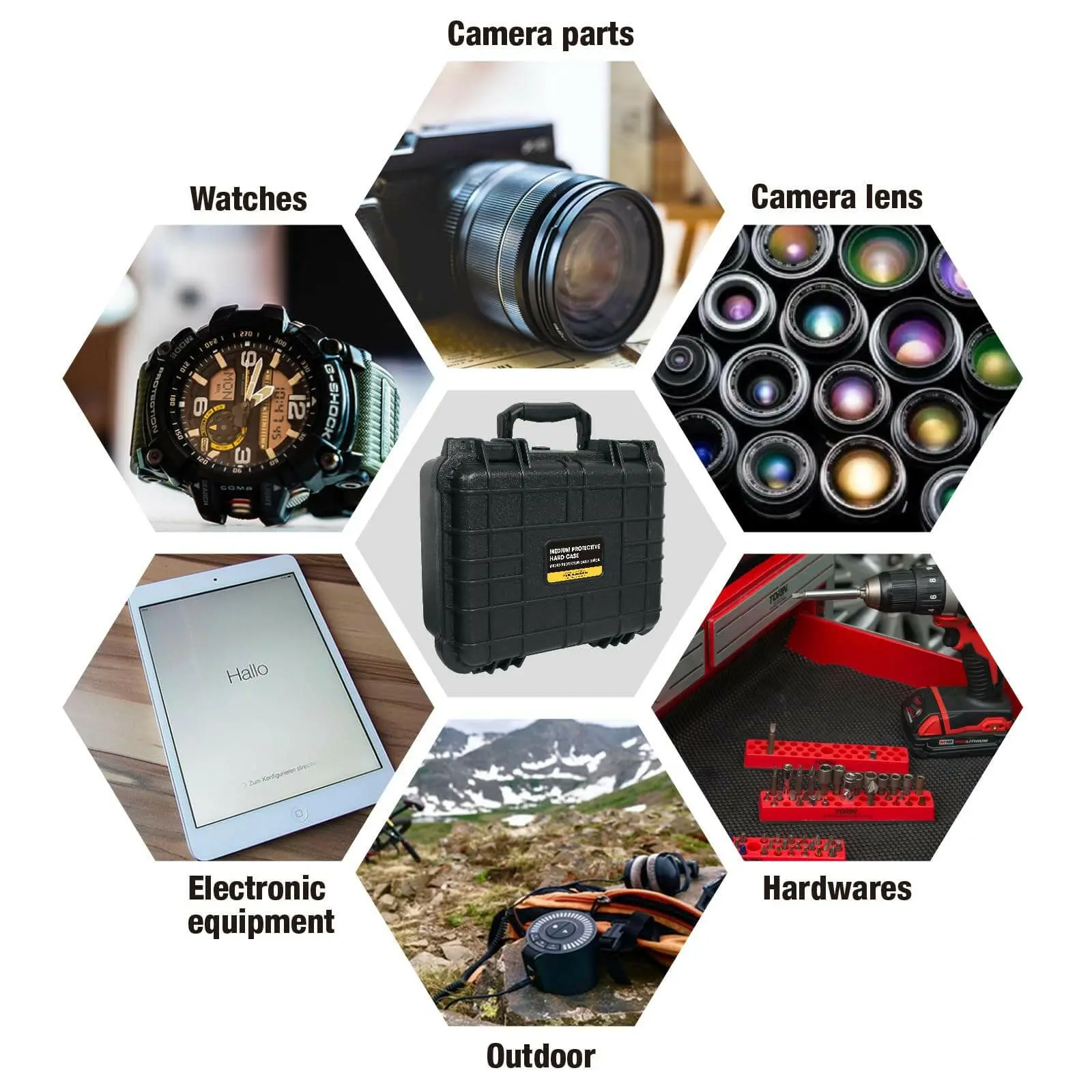 TORIN Waterproof Hard Case with Customizable Pluck Foam Interior for Test Instruments Compact Cameras and Tools - Image 15