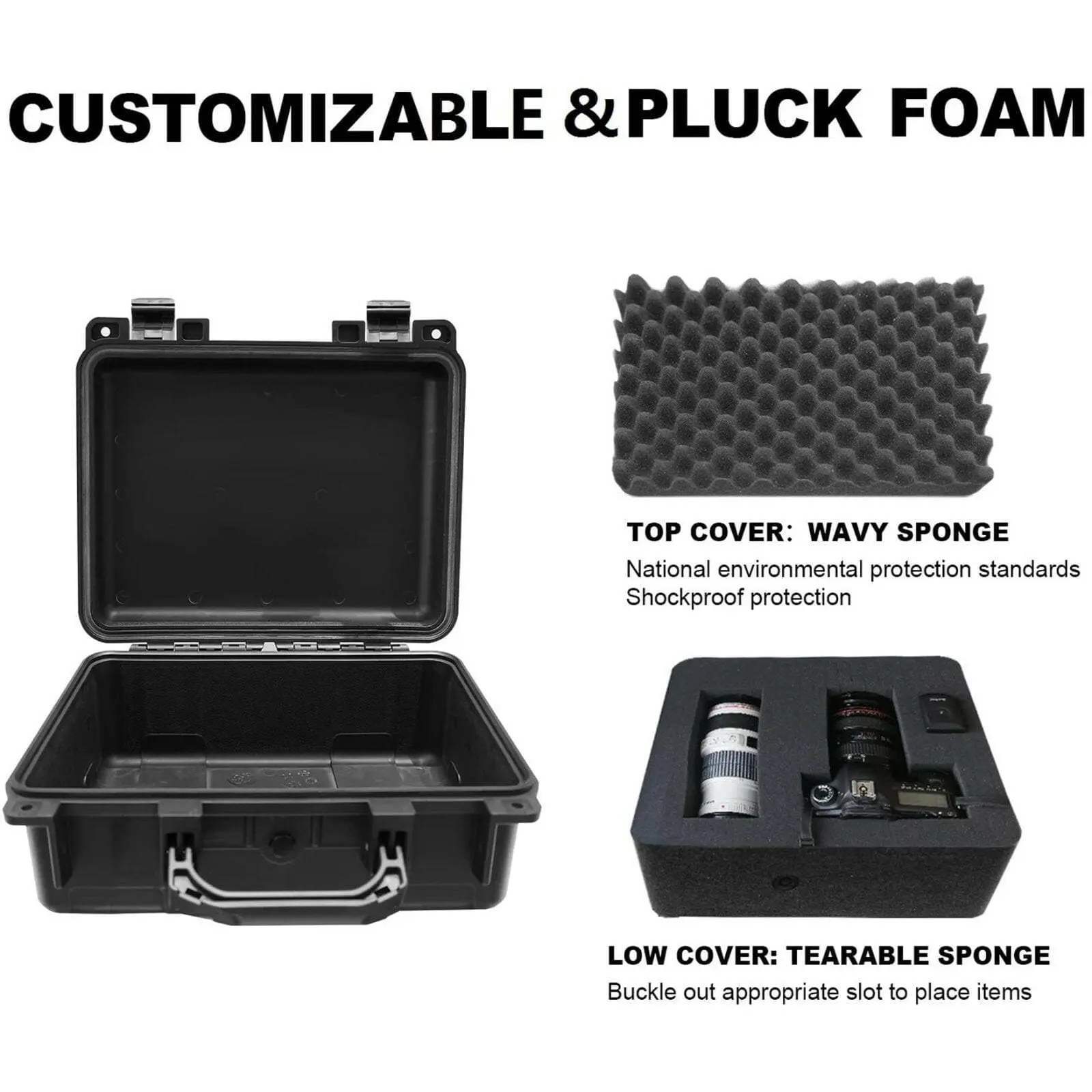 TORIN Waterproof Hard Case with Customizable Pluck Foam Interior for Test Instruments Compact Cameras and Tools - Image 4