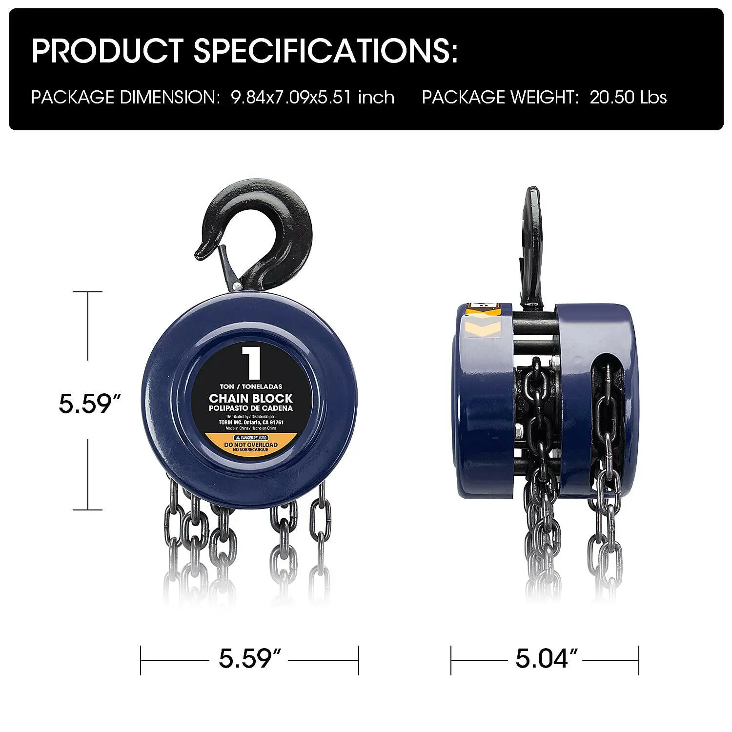 TORIN Manual Chain Hoist - Image 9