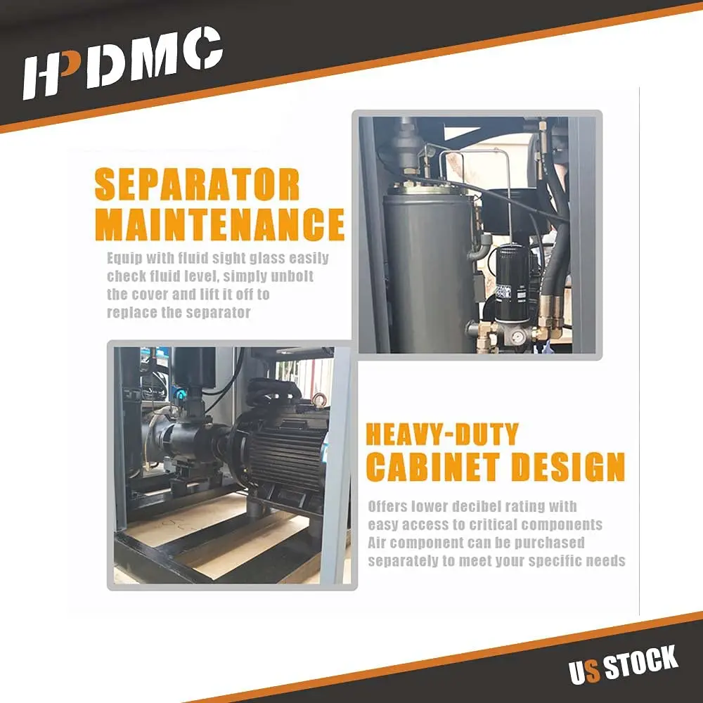Rotary Screw Air Compressor with Tand & Air Dryer All in One Heavy Duty Air Compressed System - Image 11
