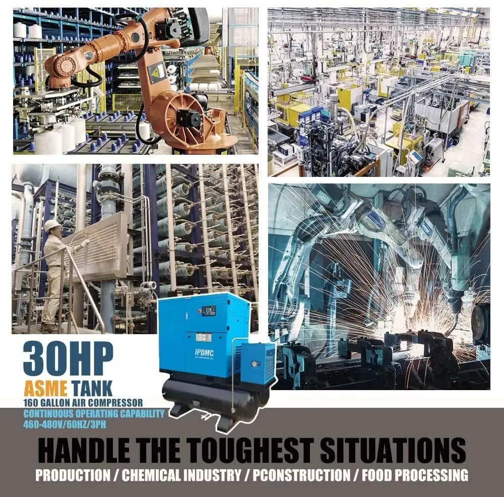 Rotary Screw Air Compressor with Tand & Air Dryer All in One Heavy Duty Air Compressed System - Image 16