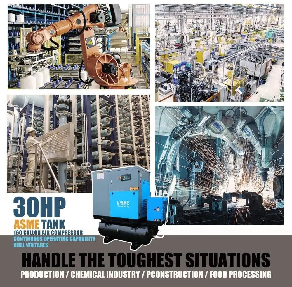Rotary Screw Air Compressor with Tand & Air Dryer All in One Heavy Duty Air Compressed System - Image 8