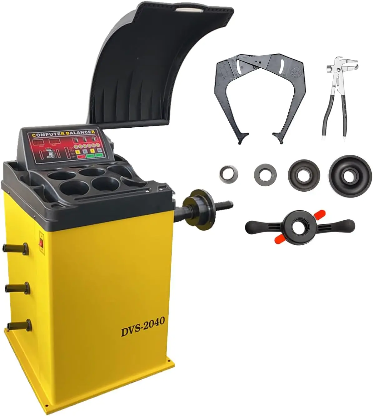 Wheel Balancer Machine, Manual Input, 10-24" Rim, Dynamic/Static/ALU/Motorcycle Modes, 0.25KW Pure Copper Motor, 110V for Garage Workshop & Home Use (±1g Accuracy)