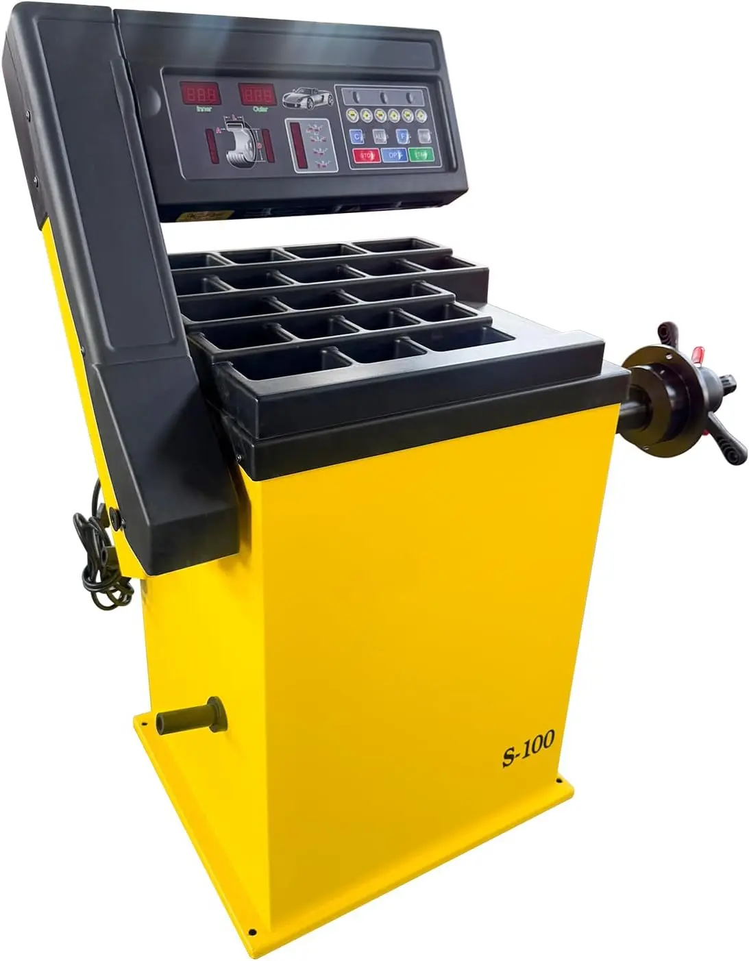 Wheel Balancer with Laser Indicator & LED Work Light, 10-24" Rim, Manual Input, Dynamic/Static/ALU Modes, 0.25KW Pure Copper Motor, 110V for Professional Tire Shop & Garage - Image 3